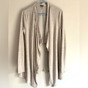 LOFT Ann Taylor Open Front Waterfall Cardigan Women’s Small Gray Green Draped